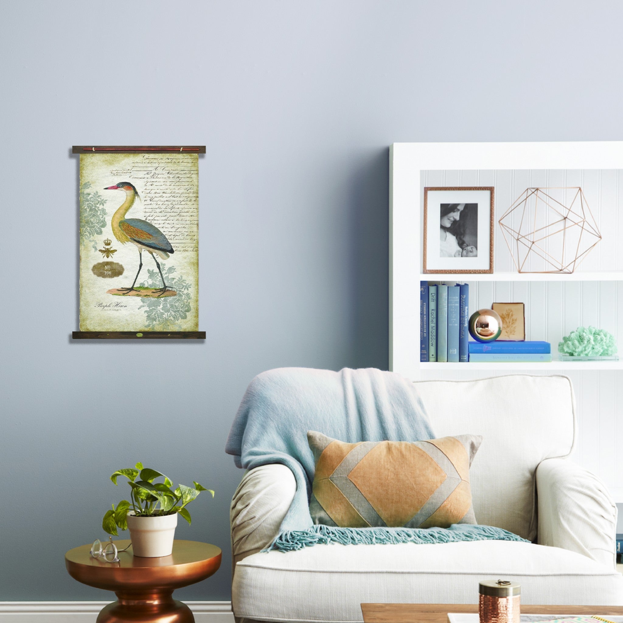 Yellow Vintage Heron Tapestry Wall Décor