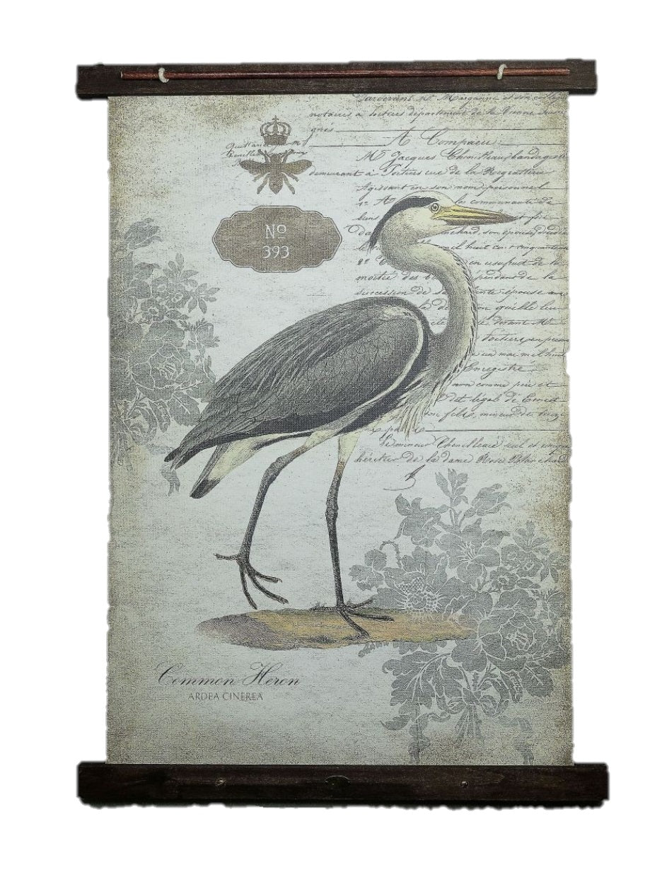 Grey Vintage Heron Large Tapestry Wall Décor - Minihomy