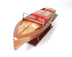 8" Brown Manufactured Wood Hand Painted Decorative Boat - Minihomy