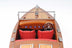 8" Brown Manufactured Wood Hand Painted Decorative Boat - Minihomy