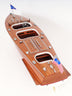 10" Brown Manufactured Wood Hand Painted Decorative Boat - Minihomy