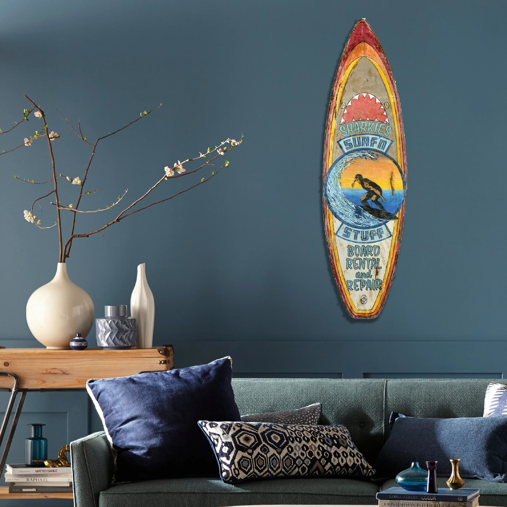 Vintage Surfshop Advertisement Surfboard Wall Décor