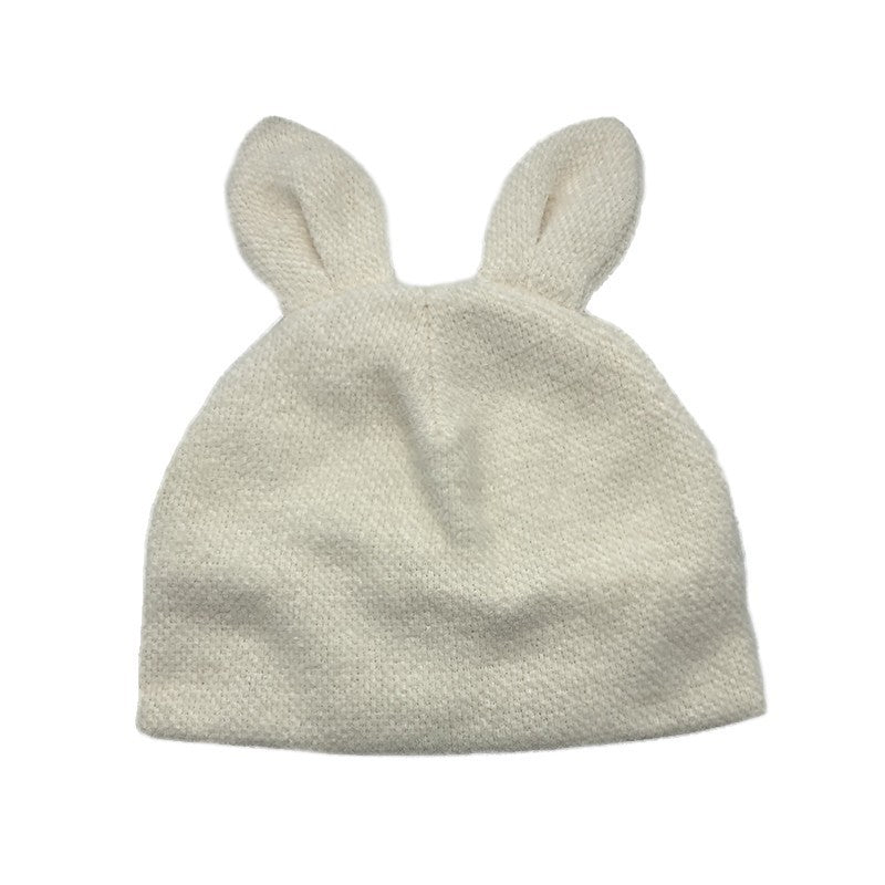 Cute Sweet Girl With Small Milk Bunny Ears Knitted Woolen Hat