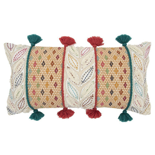 Multicolored Ornate Panel Lumbar Pillow