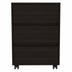 Black Three Drawer Rolling Cabinet - Minihomy