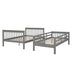 Gray Twin Over Full Contemporary Bunk Bed With Stairs And Shelves - Minihomy