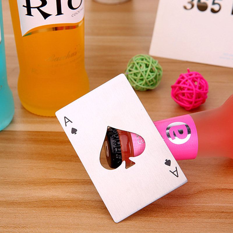 Stainless Steel Poker Card Bottle Opener