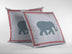 26" Blue Pink Elephant Indoor Outdoor Throw Pillow - Minihomy