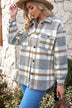 Plaid Dropped Shoulder Pocket Shacket - Minihomy