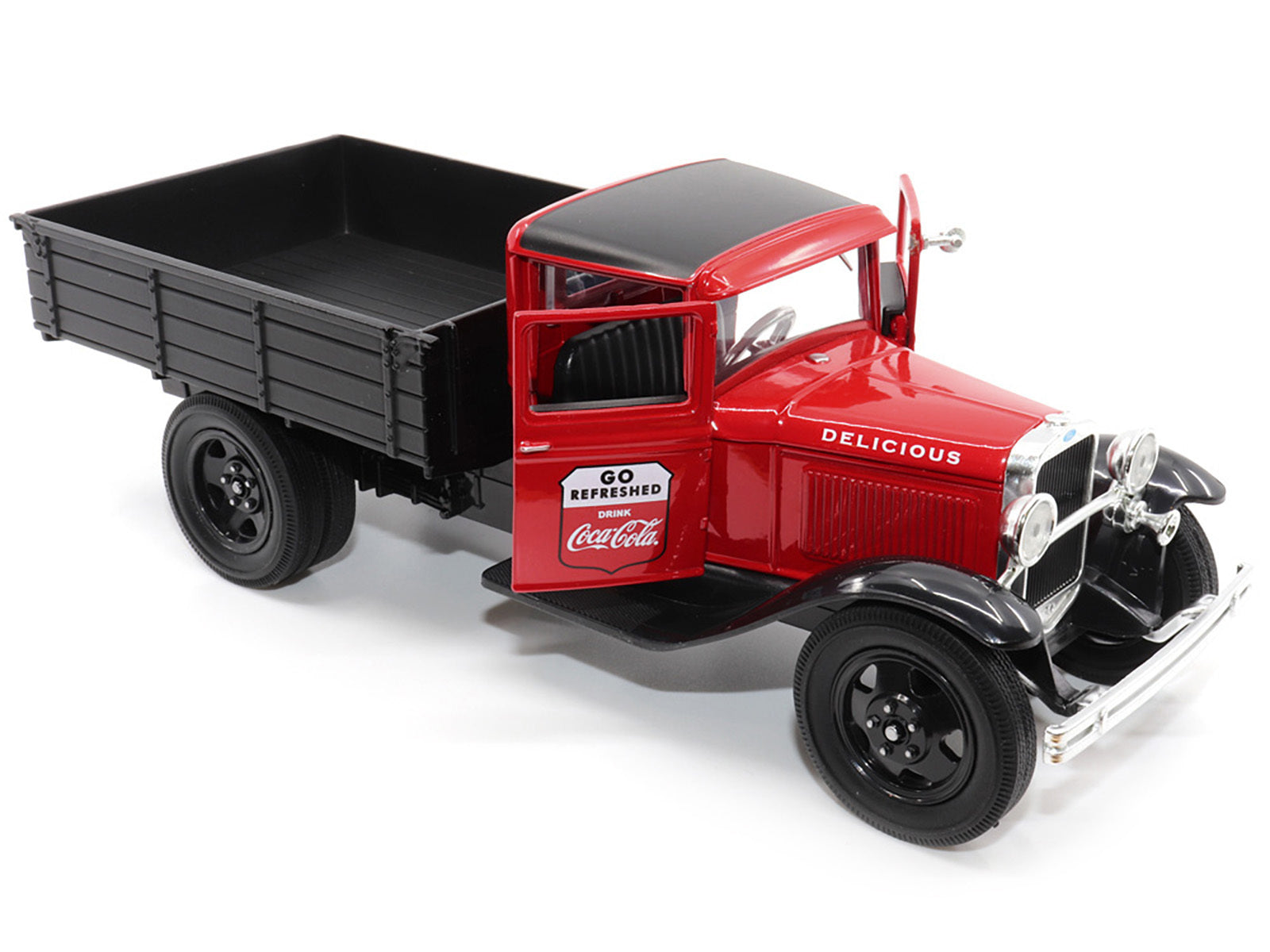 1931 Ford Model AA Pickup Truck Red and Black "Go Refreshed - Drink Coca-Cola" 1/24 Diecast Model Car by Motor City Classics - Minihomy