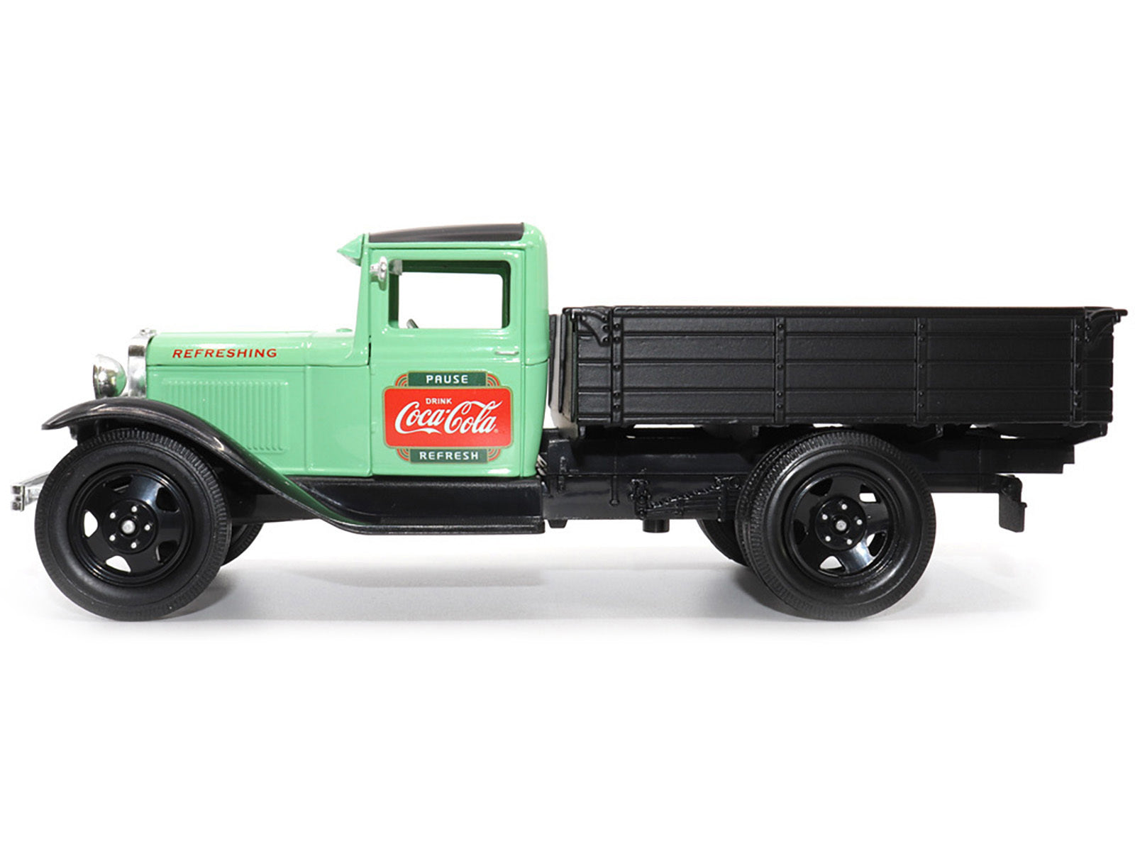 1931 Ford Model AA Pickup Truck Light Green and Black "Pause. Refresh. Drink Coca-Cola" 1/24 Diecast Model Car by Motor City Classics - Minihomy