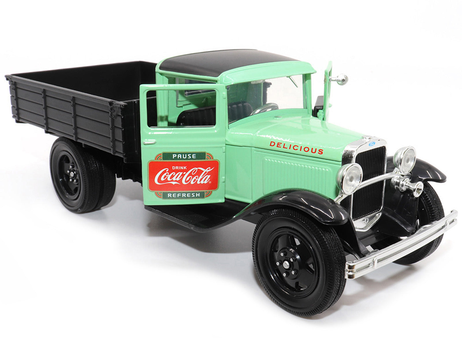 1931 Ford Model AA Pickup Truck Light Green and Black "Pause. Refresh. Drink Coca-Cola" 1/24 Diecast Model Car by Motor City Classics - Minihomy