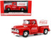 1955 Ford F-100 Pickup Truck Red with White Canopy "Drink Coca-Cola" 1/24 Diecast Model Car by Motor City Classics - Minihomy