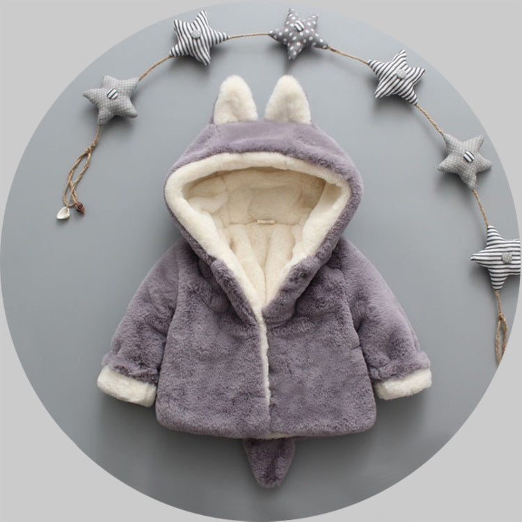 Winter popular girl's plush plush coat baby