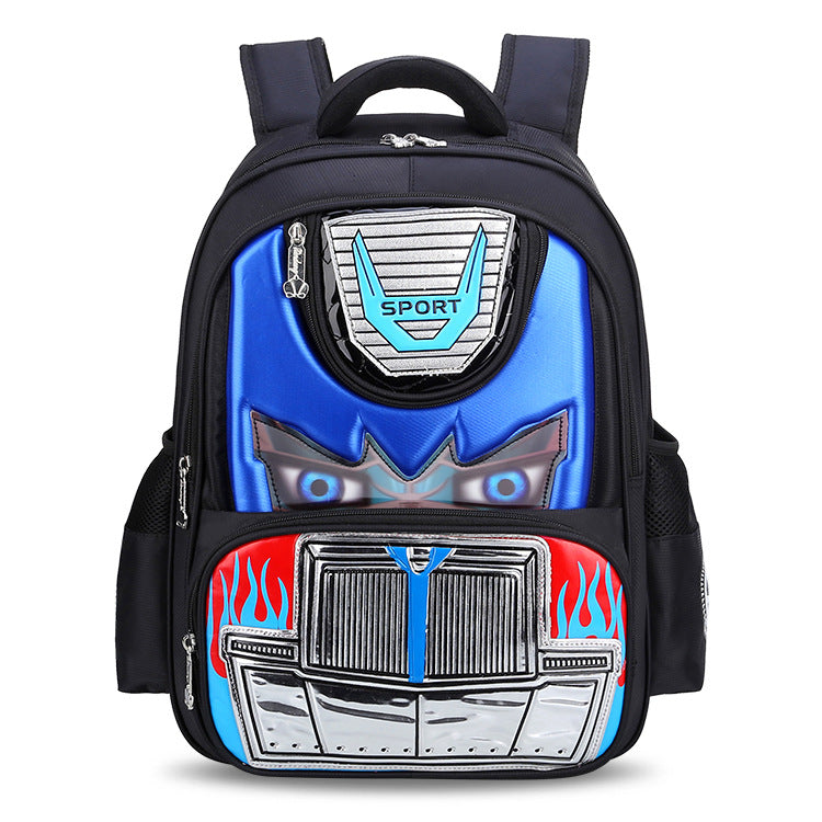 Male and female schoolchildren's schoolbag 1-3-6 grade hard shell car children waterproof 3D flashlight double shoulder package - Minihomy