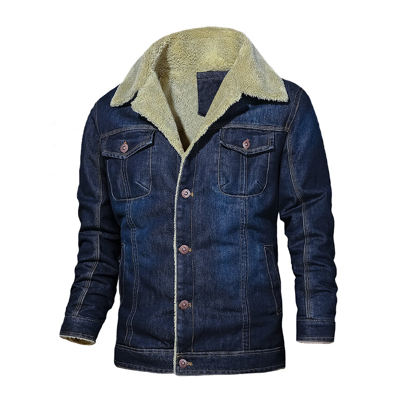 Mens Jeans Jacket Thick Warm Winter Outwear