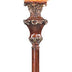 69" Brown Faux Wood Torchiere Floor Lamp With Brown Stained Glass Bell Shade - Minihomy