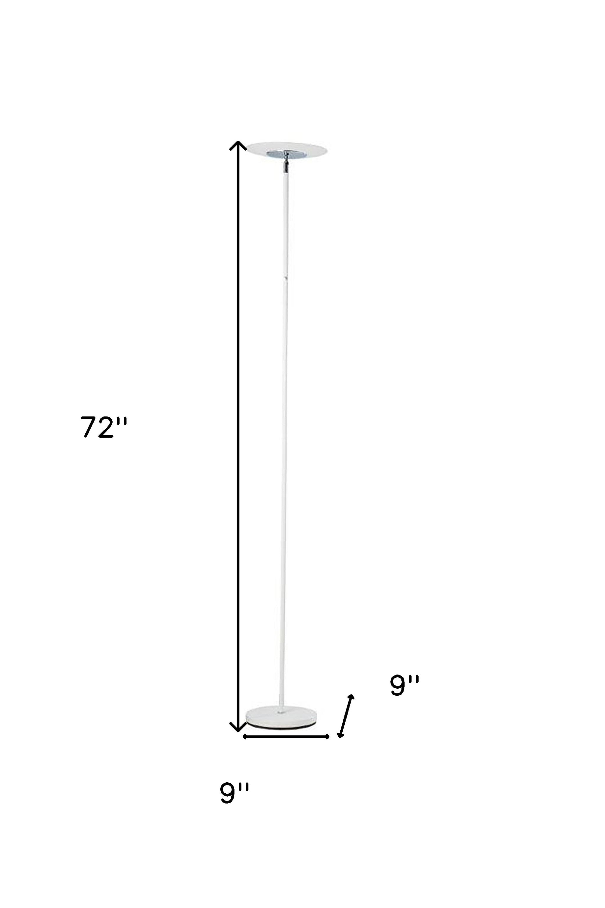 72" White LED Torchiere Floor Lamp - Minihomy