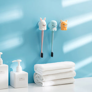 Suction cup cartoon wall bathroom toothbrush frame, creative multifunctional suction wall type of lovely toothbrush sleeve hanger 40g