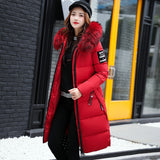 Zipper Long Slim Cotton Coat Women Casual Hooded Thick Parka Ladies