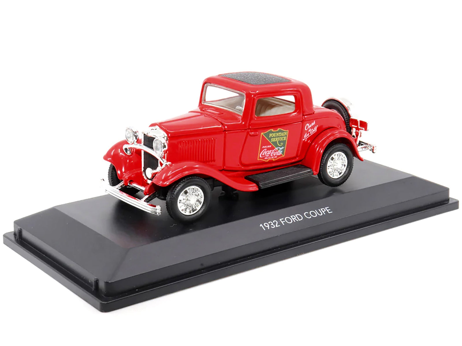 1932 Ford Coupe "Coca-Cola" Red with Black Top 1/43 Diecast Model Car by Motor City Classics - Minihomy