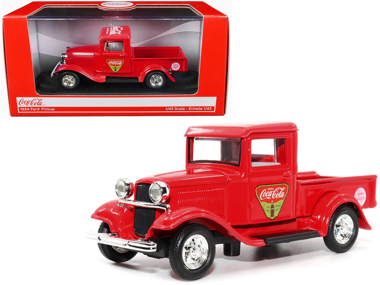 1934 Ford Pickup Truck "Coca-Cola" Red 1/43 Diecast Model Car by Motor City Classics - Minihomy