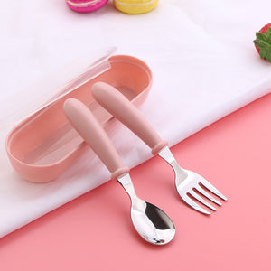 Three Piece Stainless Steel Children's Cutlery Fork And Spoon