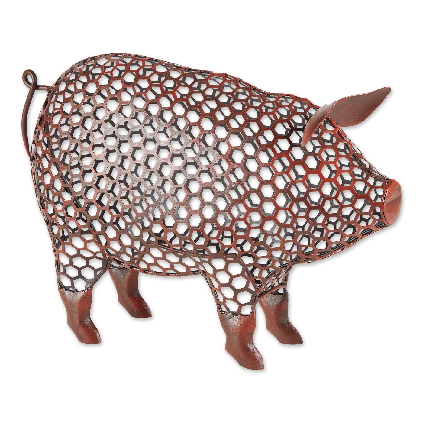 Open Geometric Frame Metal Pig Sculpture - Minihomy