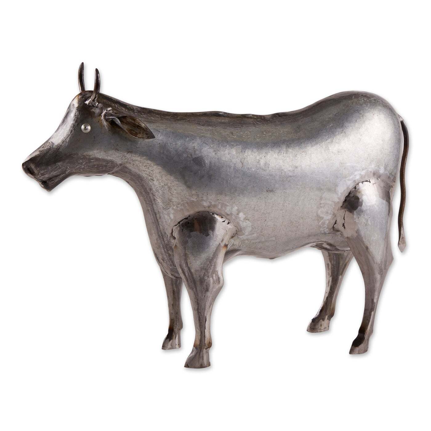 Galvanized Metal Cow Garden Figurine - Minihomy