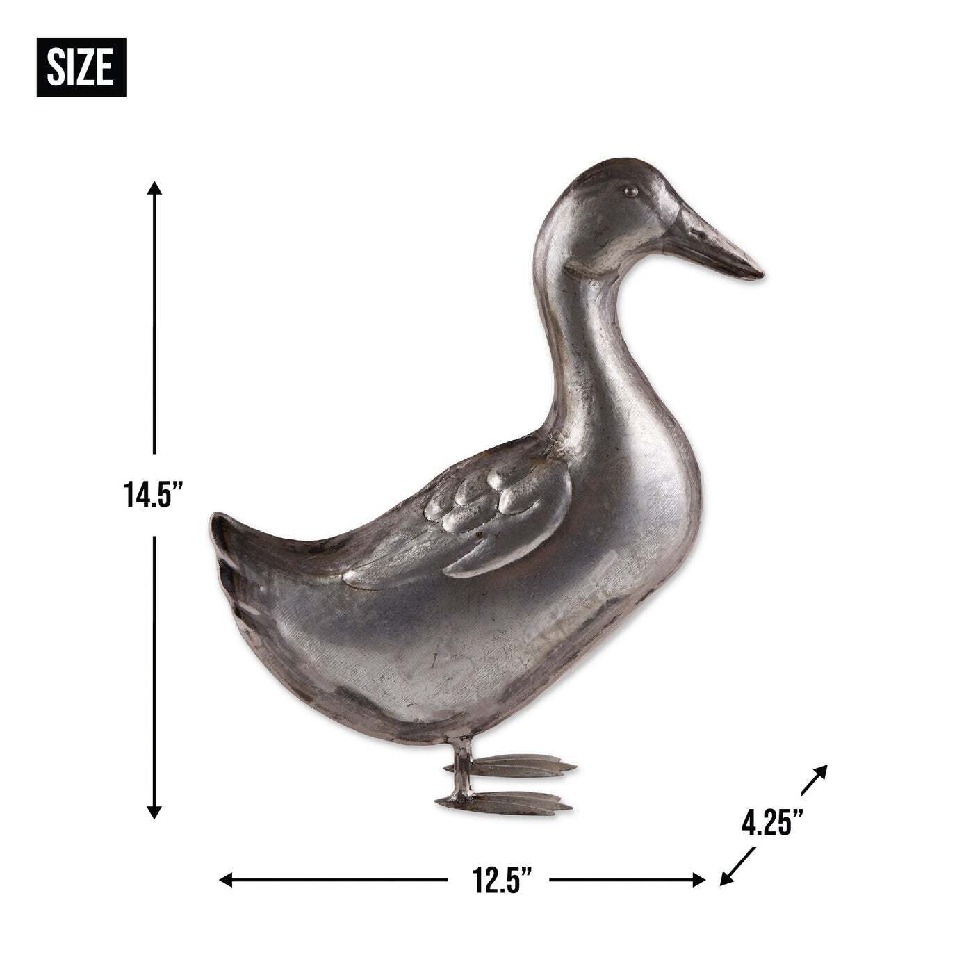 Galvanized Metal Duck Garden Figurine - Minihomy