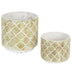 Cement Flower Pot Set - Gold Abstract Design - Minihomy