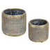 Cement Flower Pot Set - Weathered Gold Metallic - Minihomy