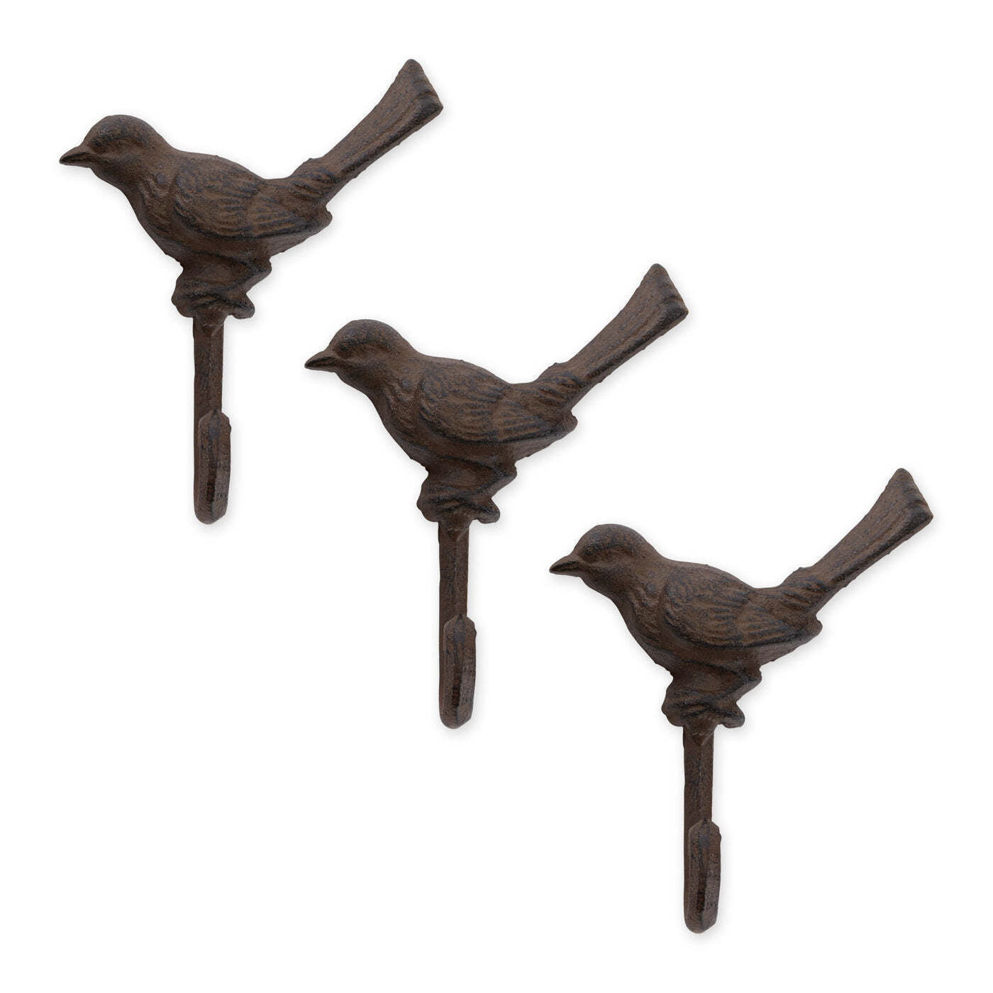 Cast Iron Bird Wall Hooks - Set of 3 - Minihomy