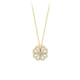 Explosive Style Detachable Deformed Four-leaf Clover Necklace For Women A Multi-wearing Zircon Small Love Short Clavicle Chain