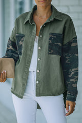 Camouflage Curved Hem Jacket