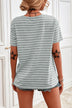 Striped Quarter Button Tee Shirt