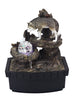 10" Black Polyresin Wolf Tabletop Fountain Sculpture - Minihomy