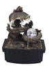 10" Black Polyresin Wolf Tabletop Fountain Sculpture - Minihomy