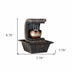 10" Brown Textured Polyresin Tabletop Fountain with LED Light - Minihomy