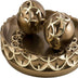 12" Rustic Gold Polyresin Decorative Bowl with Orbs Sculpture - Minihomy