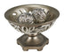 13" Brushed Silver Leaf Polyresin Decorative Pedestal Bowl with Orbs - Minihomy