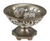 13" Brushed Silver Leaf Polyresin Decorative Pedestal Bowl with Orbs - Minihomy