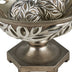 13" Brushed Silver Leaf Polyresin Decorative Pedestal Bowl with Orbs - Minihomy