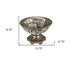 13" Brushed Silver Leaf Polyresin Decorative Pedestal Bowl with Orbs - Minihomy