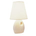 13" Beige Ceramic Bedside Table Lamp With White Shade - Minihomy