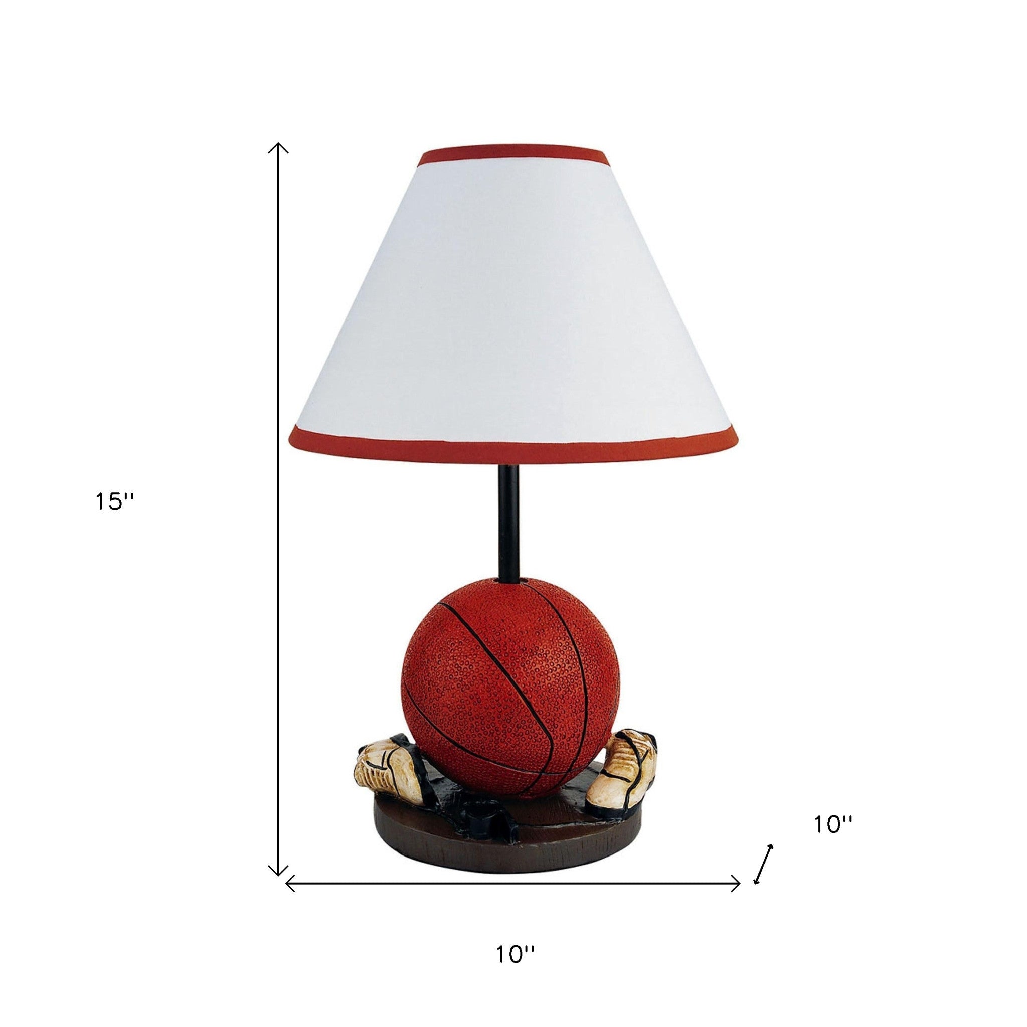 15" Orange Bedside Table Lamp With White Shade - Minihomy