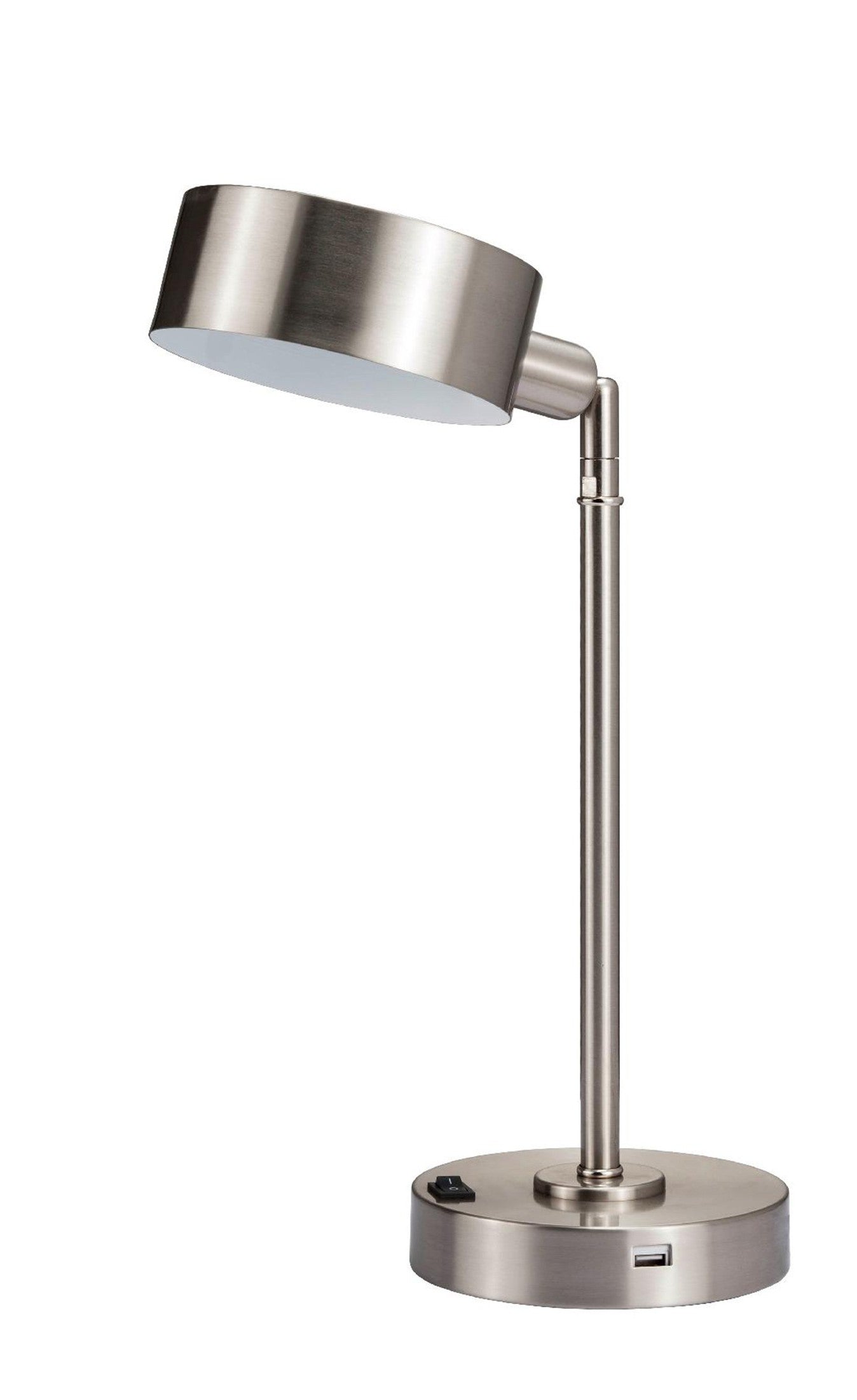 15" Silver Metal Bedside Table Lamp With Silver Shade - Minihomy