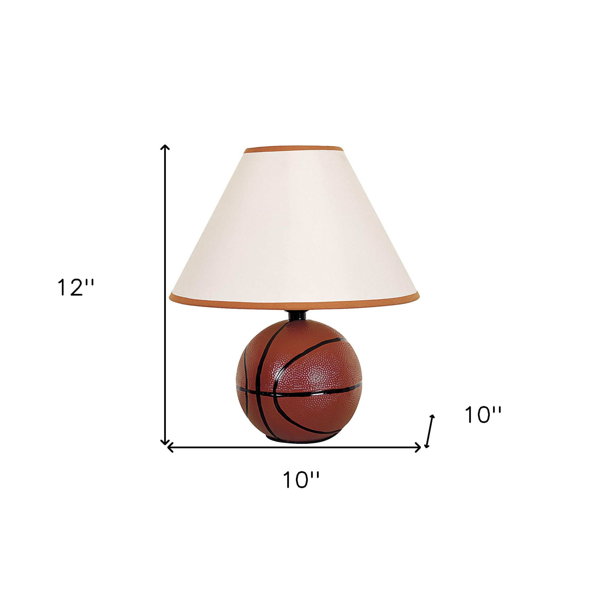 12" Orange Ceramic Bedside Table Lamp With White Shade - Minihomy