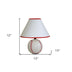 12" White Ceramic Bedside Table Lamp With White Shade - Minihomy