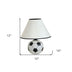 12" Black Ceramic Bedside Table Lamp With White Shade - Minihomy